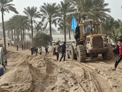 Rehabilitation works on the road leading to the SOS Children’s Village camp in KhanYounes